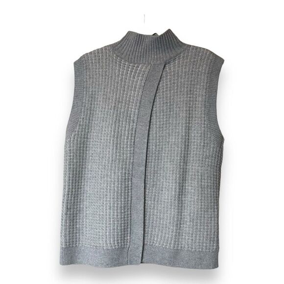Club Monaco Cashmere Silk Knit Mock Neck Sleeveless Turtleneck Sweater  Size L - Picture 2 of 4
